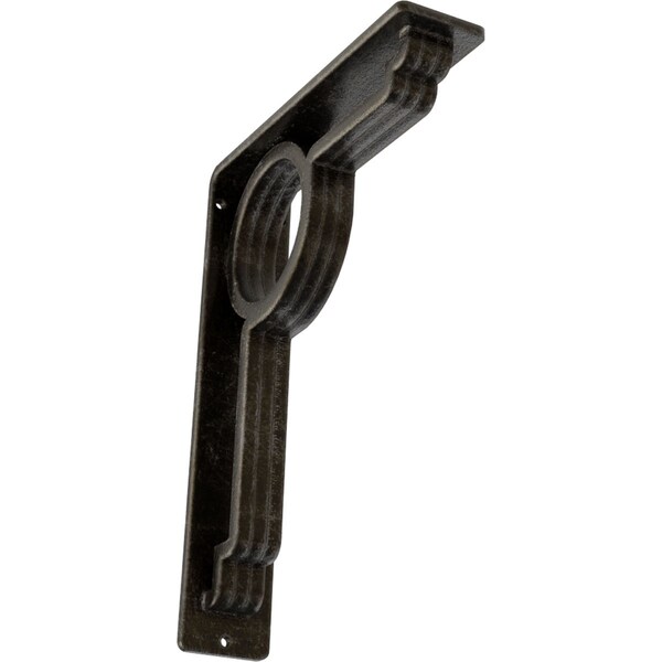 Ekena Millwork Maria Wrought Iron Bracket, (Triple center brace), Antiqued Warm Silver 2"W x 7 1/2"D x 10"H BKTM02X07X10TMAAWS - main
